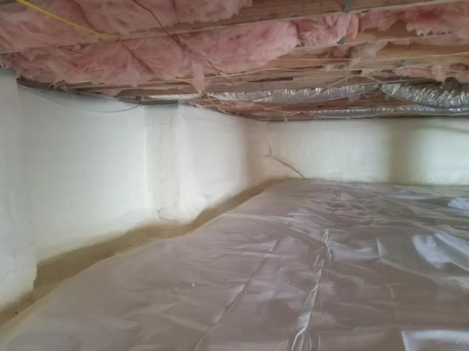 Crawl space encapsulation with closed-cell spray foam for Flat Roof Repair in Lake Forest
